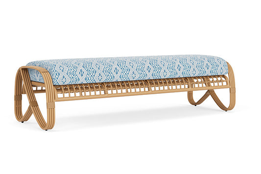 Lloyd Flanders - Riviera Garden Bench In Camel Finish With Aman Capri Fabric - 2780371521800 view 1