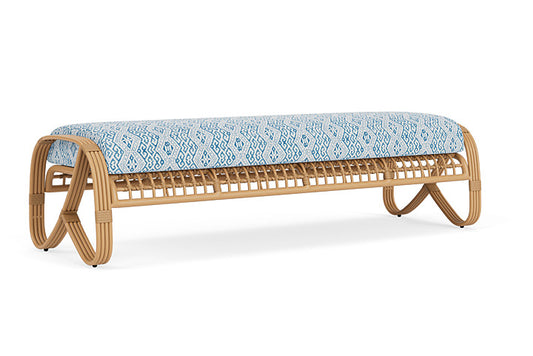 Lloyd Flanders - Riviera Garden Bench In Camel Finish With Aman Capri Fabric - 2780371521800 view 2