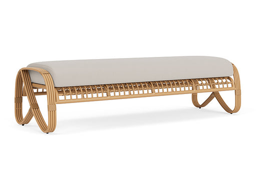 Lloyd Flanders - Riviera Garden Bench In Camel Finish With Azulu Twine Fabric - 2780371522034 view 1