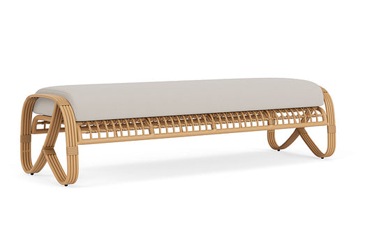 Lloyd Flanders - Riviera Garden Bench In Camel Finish With Azulu Twine Fabric - 2780371522034 view 2