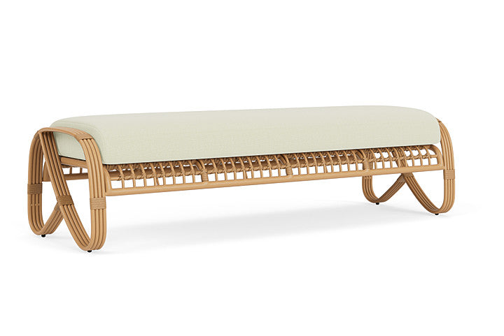 Lloyd Flanders - Riviera Garden Bench In Camel Finish With Bamboo Bay Meadow Fabric - 2780371522060 view 1
