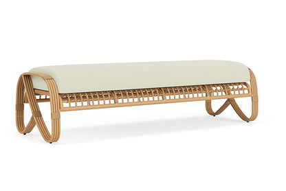 Lloyd Flanders - Riviera Garden Bench In Camel Finish With Bamboo Bay Meadow Fabric - 2780371522060 view 1