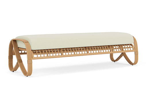 Lloyd Flanders - Riviera Garden Bench In Camel Finish With Bamboo Bay Meadow Fabric - 2780371522060 view 1