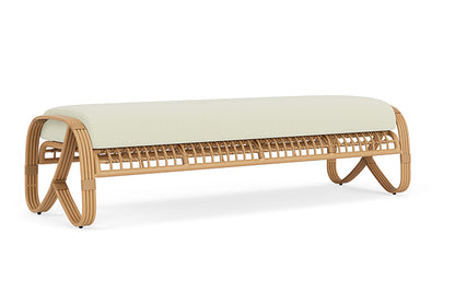 Lloyd Flanders - Riviera Garden Bench In Camel Finish With Bamboo Bay Meadow Fabric - 2780371522060 view 2