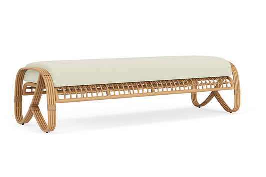Lloyd Flanders - Riviera Garden Bench In Camel Finish With Bamboo Bay Meadow Fabric - 2780371522060 view 2