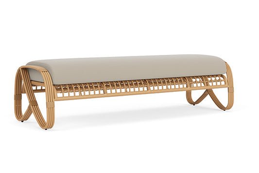 Lloyd Flanders - Riviera Garden Bench In Camel Finish With Callen Driftwood Fabric - 2780371522023 view 1