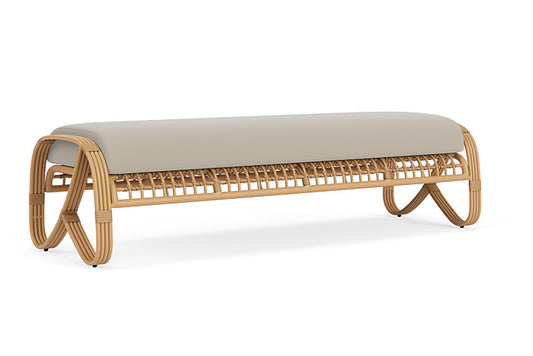 Lloyd Flanders - Riviera Garden Bench In Camel Finish With Callen Driftwood Fabric - 2780371522023 view 2