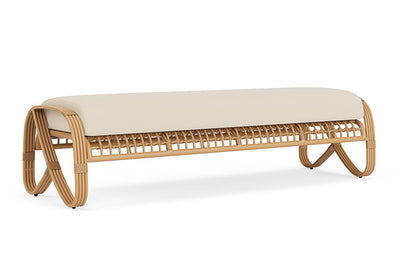 Lloyd Flanders - Riviera Garden Bench In Camel Finish With Callen Pearl Fabric - 2780371522021 view 1