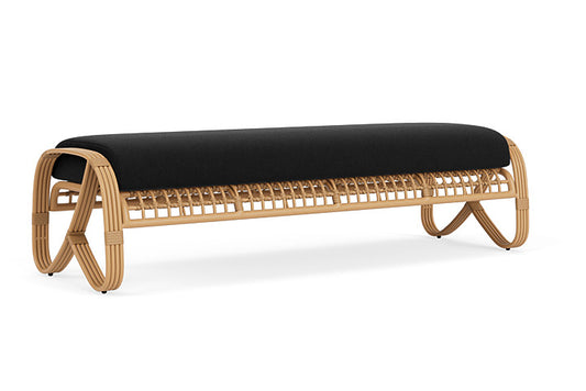 Lloyd Flanders - Riviera Garden Bench In Camel Finish With Canvas Black Fabric - 278037152157 view 2