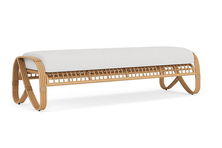 Lloyd Flanders - Riviera Garden Bench In Camel Finish With Canvas Natural Fabric - 278037152159 view 1