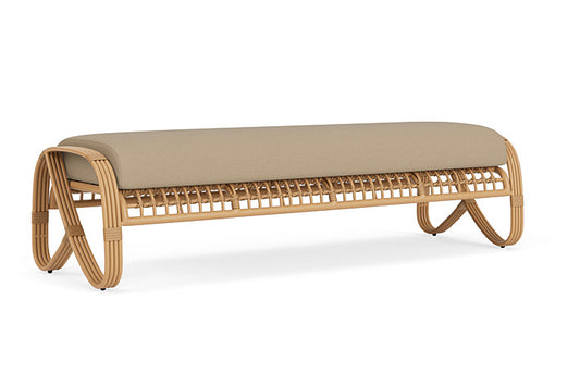 Lloyd Flanders - Riviera Garden Bench In Camel Finish With Fife Sahara Fabric - 278037152742 view 1