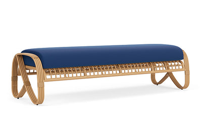 Lloyd Flanders - Riviera Garden Bench In Camel Finish With Flagship Lapis Fabric - 2780371521813 view 1