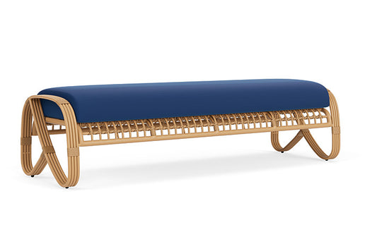 Lloyd Flanders - Riviera Garden Bench In Camel Finish With Flagship Lapis Fabric - 2780371521813 view 1