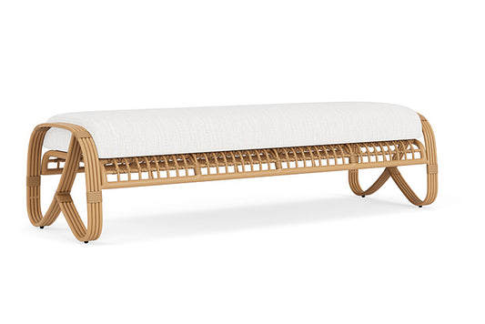 Lloyd Flanders - Riviera Garden Bench In Camel Finish With Friendly Natural Fabric - 2780371522042 view 2