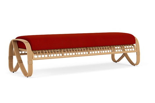 Lloyd Flanders - Riviera Garden Bench In Camel Finish With Partyline Lollipop Fabric - 2780371522054 view 1