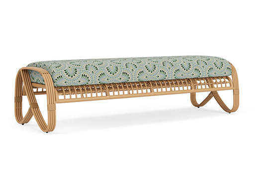 Lloyd Flanders - Riviera Garden Bench In Camel Finish With Plume Spring Fabric - 2780371522085 view 1