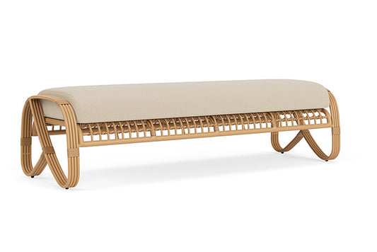 Lloyd Flanders - Riviera Garden Bench In Camel Finish With Raindrop Almond Fabric - 2780371522055 view 1