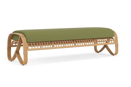 Lloyd Flanders - Riviera Garden Bench In Camel Finish With Reflections Grass Fabric - 2780371522051 view 2
