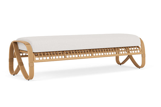 Lloyd Flanders - Riviera Garden Bench In Camel Finish With Reflections Snow Fabric - 2780371522014 view 1