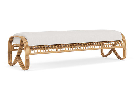 Lloyd Flanders - Riviera Garden Bench In Camel Finish With Reflections Snow Fabric - 2780371522014 view 2