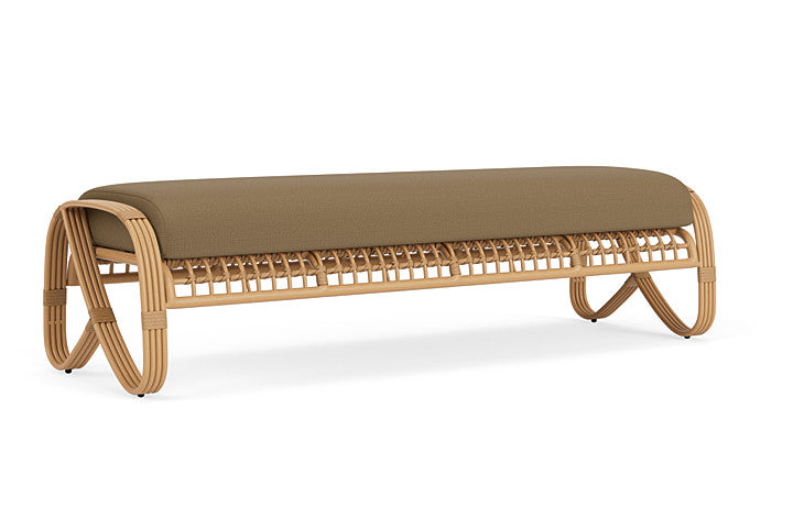 Lloyd Flanders - Riviera Garden Bench In Camel Finish With Reflections Straw Fabric - 2780371522053 view 1