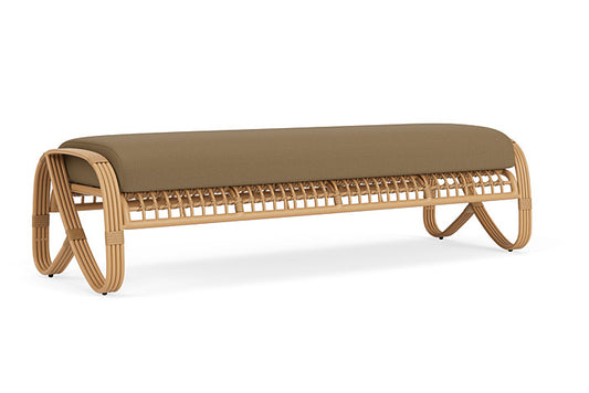 Lloyd Flanders - Riviera Garden Bench In Camel Finish With Reflections Straw Fabric - 2780371522053 view 1