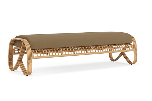 Lloyd Flanders - Riviera Garden Bench In Camel Finish With Reflections Straw Fabric - 2780371522053 view 2