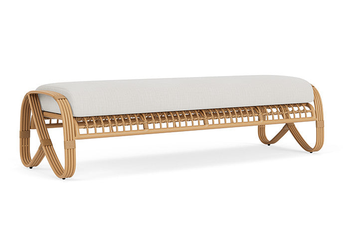 Lloyd Flanders - Riviera Garden Bench In Camel Finish With Rollo Linen Fabric - 2780371522020 view 1