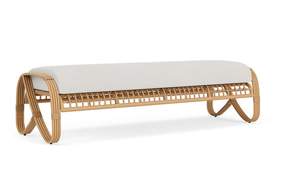 Lloyd Flanders - Riviera Garden Bench In Camel Finish With Rollo Linen Fabric - 2780371522020 view 1