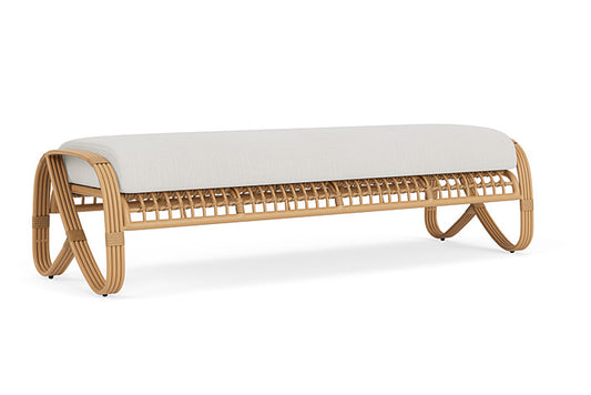 Lloyd Flanders - Riviera Garden Bench In Camel Finish With Rollo Linen Fabric - 2780371522020 view 1