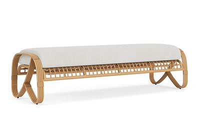 Lloyd Flanders - Riviera Garden Bench In Camel Finish With Rollo Linen Fabric - 2780371522020 view 2