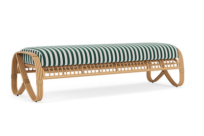 Lloyd Flanders - Riviera Garden Bench In Camel Finish With Safari/White Stripe Fabric - 278037152269 view 1