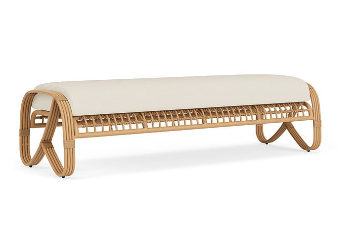 Lloyd Flanders - Riviera Garden Bench In Camel Finish With Sailcloth Sailor Fabric - 278037152434 view 2