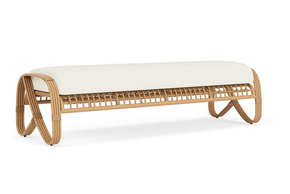 Lloyd Flanders - Riviera Garden Bench In Camel Finish With Sailcloth Salt Fabric - 278037152890 view 1