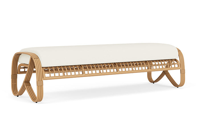 Lloyd Flanders - Riviera Garden Bench In Camel Finish With Sailcloth Salt Fabric - 278037152890 view 2