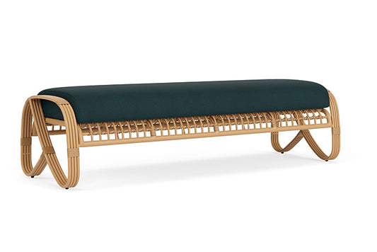 Lloyd Flanders - Riviera Garden Bench In Camel Finish With Sandberg Lagoon Fabric - 2780371522039 view 1