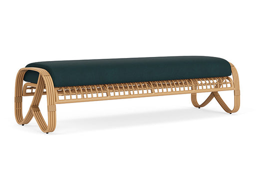 Lloyd Flanders - Riviera Garden Bench In Camel Finish With Sandberg Lagoon Fabric - 2780371522039 view 2