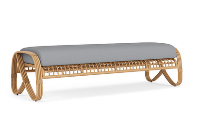 Lloyd Flanders - Riviera Garden Bench In Camel Finish With Sandberg Pewter Fabric - 2780371522029 view 1