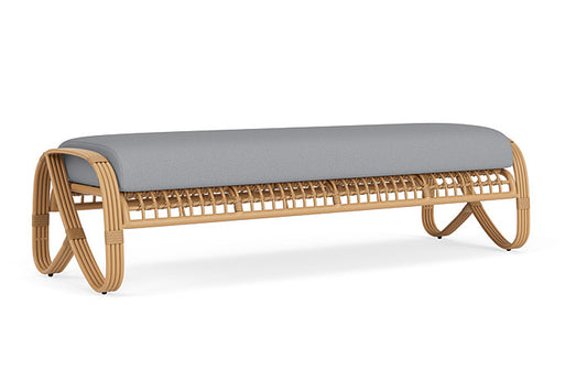 Lloyd Flanders - Riviera Garden Bench In Camel Finish With Sandberg Pewter Fabric - 2780371522029 view 1