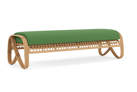 Lloyd Flanders - Riviera Garden Bench In Camel Finish With Seadog Botanical Fabric - 2780371522066 view 1