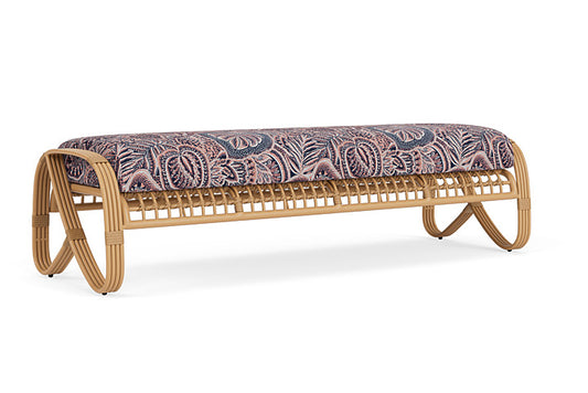 Lloyd Flanders - Riviera Garden Bench In Camel Finish With Sensiblity Splendor Fabric - 2780371522082 view 1