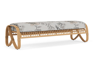 Lloyd Flanders - Riviera Garden Bench In Camel Finish With Serena Floral Dove Fabric - 2780371522077 view 1
