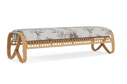 Lloyd Flanders - Riviera Garden Bench In Camel Finish With Serena Floral Dove Fabric - 2780371522077 view 2