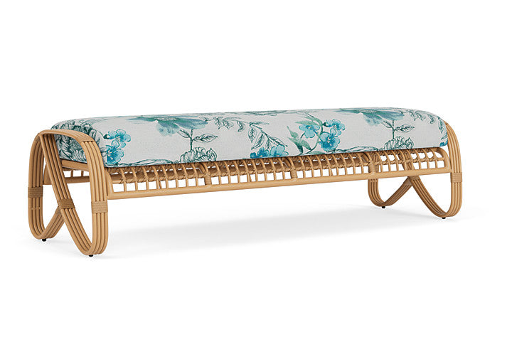 Lloyd Flanders - Riviera Garden Bench In Camel Finish With Serena Floral Mist Fabric - 2780371522078 view 1