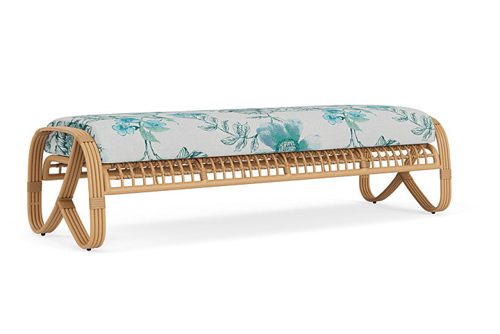 Lloyd Flanders - Riviera Garden Bench In Camel Finish With Serena Floral Mist Fabric - 2780371522078 view 2