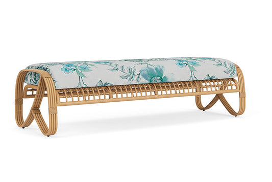 Lloyd Flanders - Riviera Garden Bench In Camel Finish With Serena Floral Mist Fabric - 2780371522078 view 2