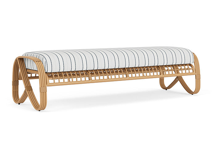 Lloyd Flanders - Riviera Garden Bench In Camel Finish With Tamer Fog Fabric - 2780371522037 view 1