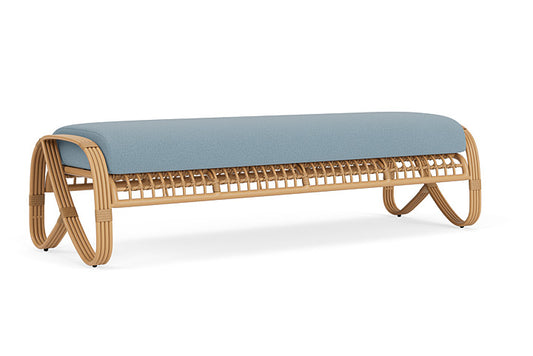 Lloyd Flanders - Riviera Garden Bench In Camel Finish With Unearth Mist Fabric - 2780371522068 view 1