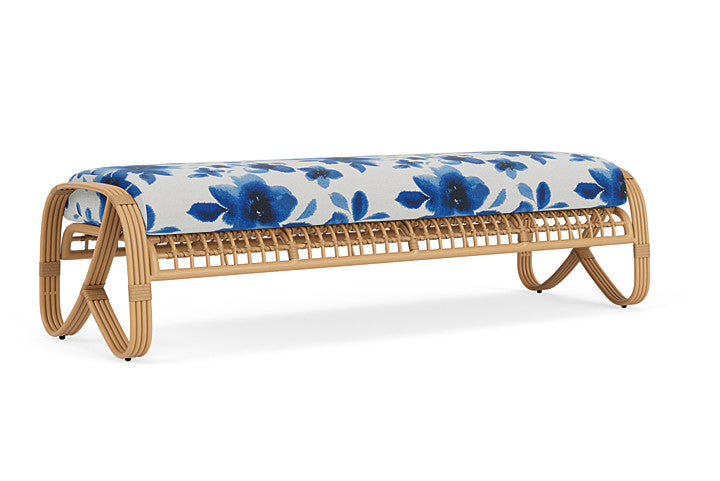 Lloyd Flanders - Riviera Garden Bench In Camel Finish With Watercolor Blossom Capri Fabric - 278037152672 view 2