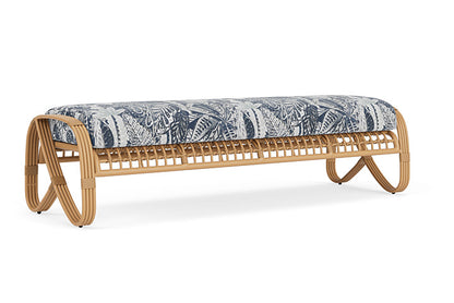 Lloyd Flanders - Riviera Garden Bench In Camel Finish With Wayfarer Mist Fabric - 2780371522074 view 1